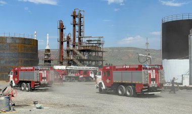 1000 тонналык мунай сактоочу резервуардан өрт чыгып, өз убагында  өчүрүлдү